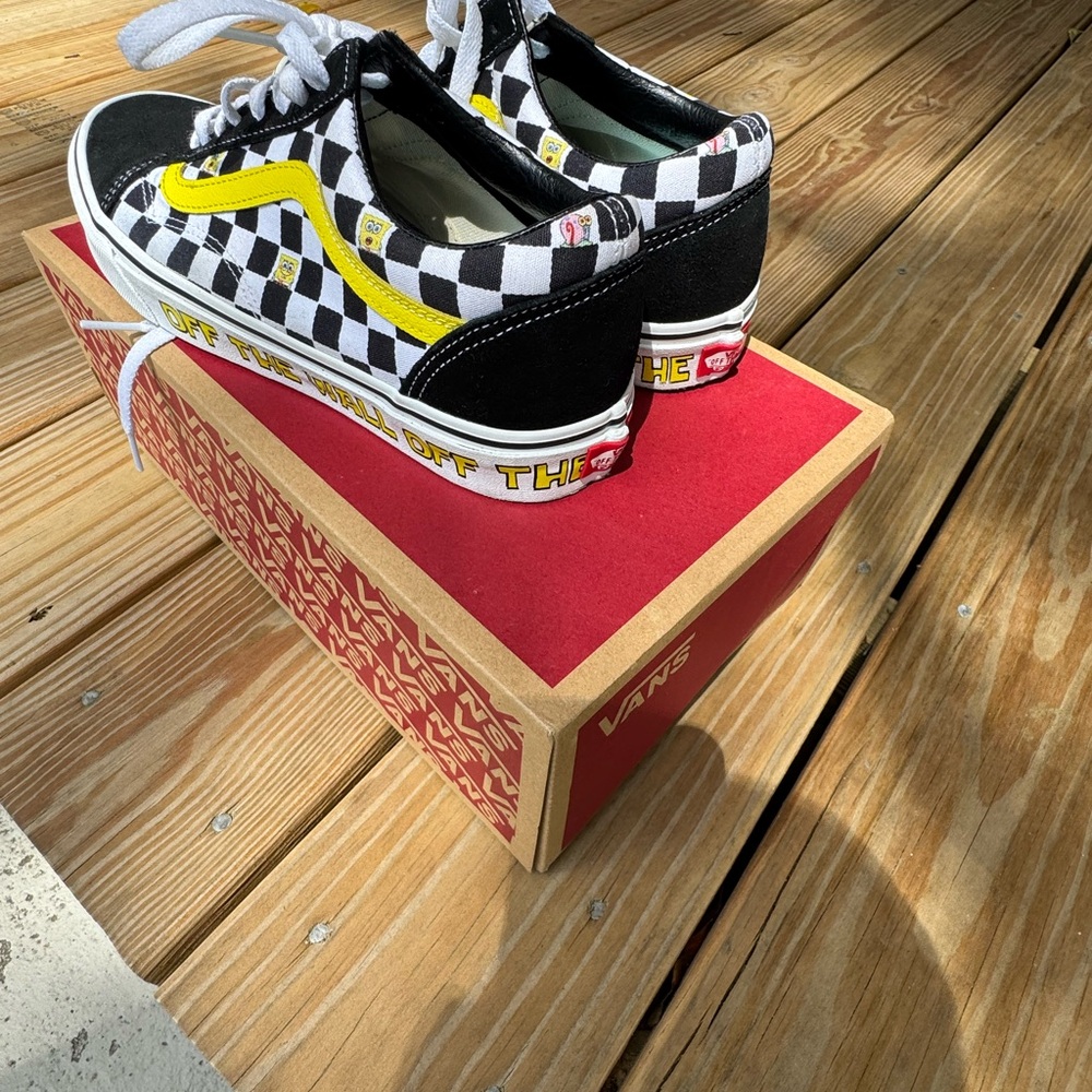 Vans Kids Checkerboard Sneakers - Black and Yellow